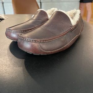 Ugg’s leather ascot slippers